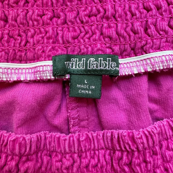 WILD FABLE Retro Lightweight Magenta Velvet Corduroy Ruched Elastic Shorts Large - Picture 4 of 12